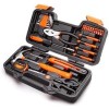 39 Piece Tool Set General Household Hand Kit with Plastic Toolbox Storage Case Orange