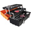 17-Inch Plastic Tool Box,3-Tiers Multi-Function Storage Portable Toolbox Organizer