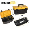 15.5" Plastic Storage Tool Box with Removable Tray: Small Toolbox Organizer With Screw Box